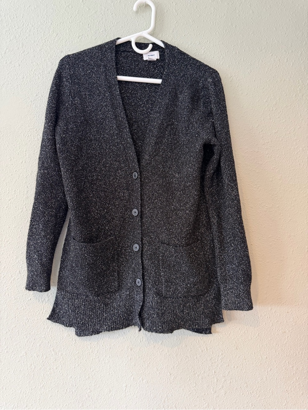 Women’s black cardigan, long
